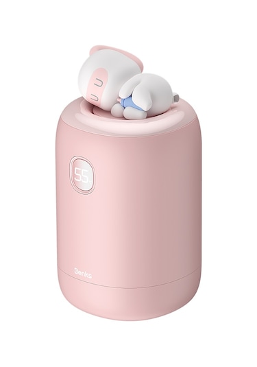 Benks NS03 Dijital Ekran El Isıtıcı Özellikli Aroma Kokulu Powerbank 15W 10000mAh BENKS-TA84714 Pembe