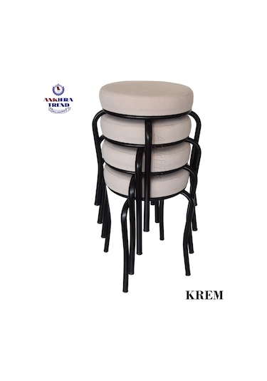 Siyah Ayaklı 4 Adet Mutfak Balkon Taburesi