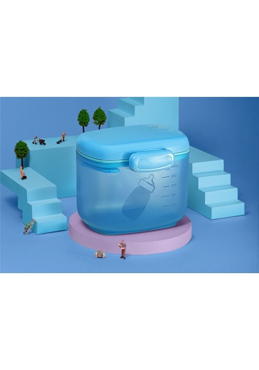 Geeroyoo Mavi Çift Katlı Muhafaza Kutu, Süt Tozu İçin Tamamen Kapalı, Nem Engelleme Ve Taze Tutma Özelliği, Taşınması Kolay