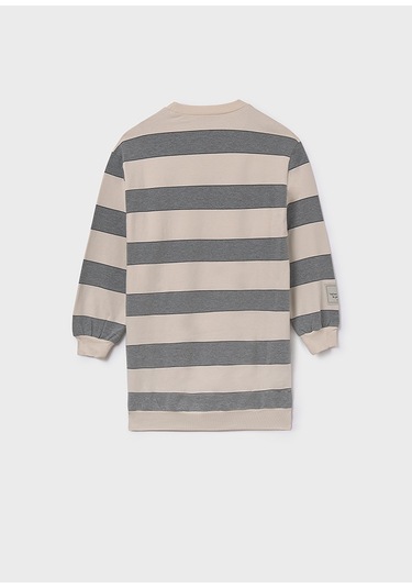 Mayoral 7913-64 Kız Çocuk Gri Çizgili Elbise Gri