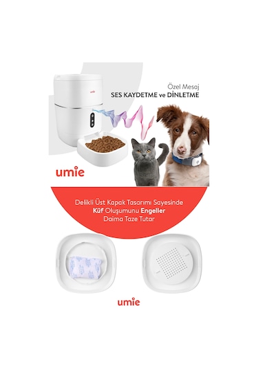 Umie Akıllı Otomatik Sesli Tuya Destekli Mama Kabı 6 L