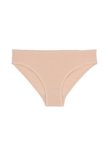 Bsm 3'lü Kadın Ten Pamuklu Kaşkorse Bikini Külot Ten