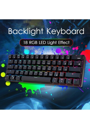 Maiyame "rk61 Rgb Mekanik Oyun Klavyesi - Mavi Switch, Kompakt Tasarım, Programlanabilir Tuş Aydınlatma"