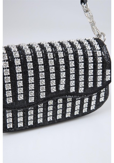 Ççs 17659 Kadın Omuz Askılı Çanta Siyah-gümüş Gümüş - Siyah