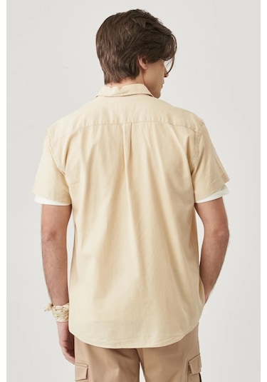 Wrangler Regular Fit Kısa Kollu Bej Erkek Gömlek W5j7lo614 001