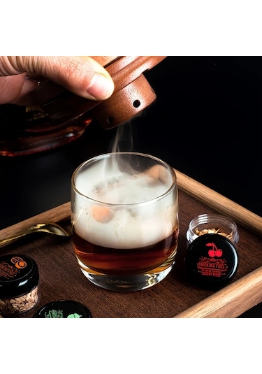 Honeybeeshop 1 Takım 5 Lezzet Ahşap Çip Isıtıcı Duman Kit Viski Şarap Ve Et İçin Erkek Hediyesi