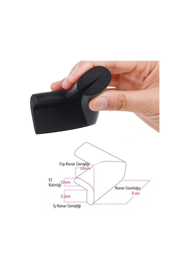 Evokids Kauçuk Köşe Koruyucu Siyah 4'lü Çok Renkli