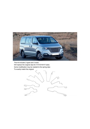 Reedark 6 Adet H1/h3/h4/h7 Far Ampulü Sabitleme Yay Klampleri Seti - Çelik Malzeme,  Yerine Değiştirme