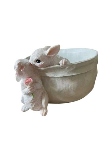 Pazly Tavşan Suntek Stil-b Saksı Heykeli Dekoratif Çiçek Bitki Gp