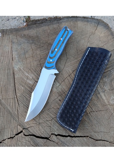 Av Bıçağı Bushcraft Avcı Bıçağı Kamp Bıçağı El Yapımı Hg-Bp08 Mavi