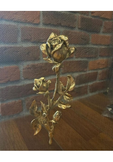 Gül Desenli Şömine Siperlik . Şömine Aksesuarları