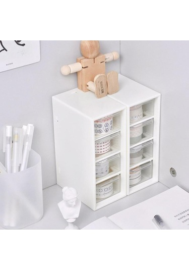 Masaüstü Kozmetik Saklama Kutusu 4 Çekmece Üniteleri Konteyner Kasa Küçük Organizatör Kutusu Diğer