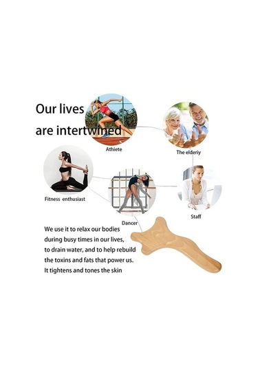 Bloomnest K 1 Adet Ahşap Gua Sha - Anti Selülit Masajı Ahşap Terapi Kürek Vücut Şekillendirme Masaj Aracı, Çok Renkli Çok Renkli