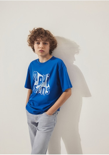 Mavi - Mavi Jeans Baskılı Mavi Tişört 6610281-82491 Mavi