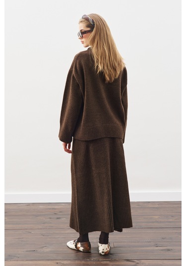 Chunky Oversıze Kazak Kahverengi Kahverengi