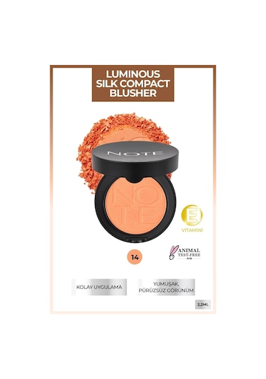 Note Cosmetique Luminous Silk Compact Blusher Toz Allık - 14 Dreamy Coral