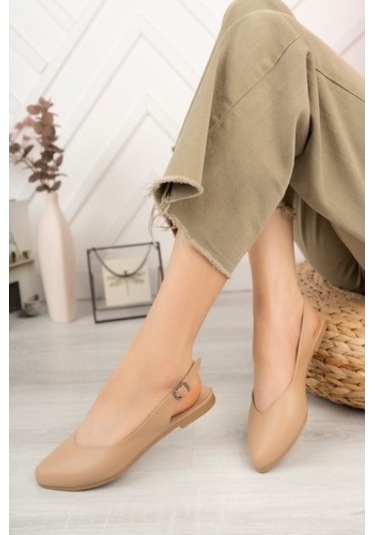 Kadın Misty Ten Cilt Arkası Acık Sivri Burun Günlük Babet Ten Rengi