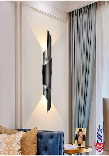 Sarkıt Modeli Siyah Metal Çift Yönlü Günışığı Duvar Aplik Gün Işığı