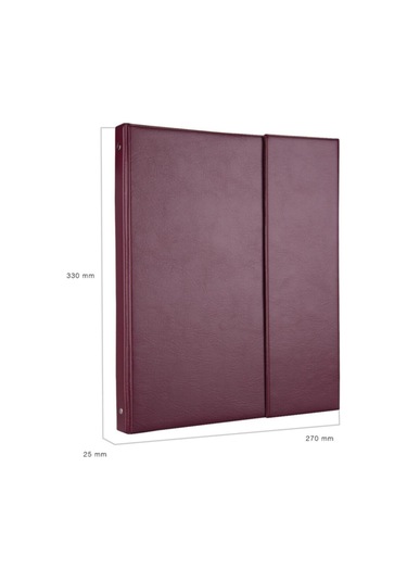 Evrak Sunum Tanıtım Firma Klasörü Sekreterlik A4 4 Halkalı Ring Binder File 250 Yaprak Kapasiteli 27x33 Cm Bordo