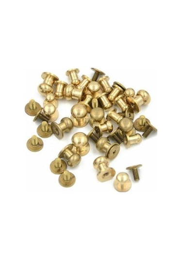 Novahub 5/10/25 Adet Yuvarlak Kafa Çivi Perçin Çanta Chicago Saplama Vidaları Geri Bakır Deri Kemer Zanaat 8x6x8mm -brass-10 8 x 6 x 8 MM -brass-10