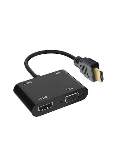 Hdmı To Hdmı+vga+audio 5v1a Power Beslemeli Çevirici