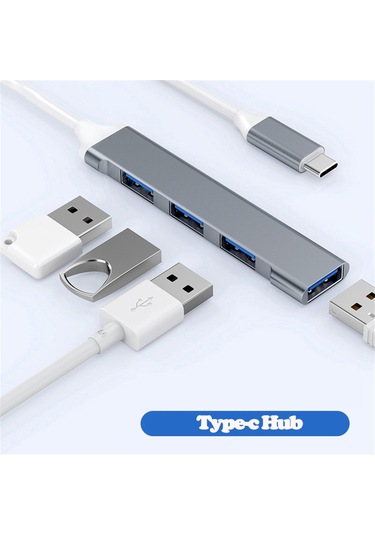 Reedark 4'ü 1 Arada Usb C Hub, 3xusb 2.0 + 1xusb 3.0 İle Dizüstü Bilgisayar, Tablet Ve Akıllı Telefonlar İçin Type C Bağlantı Noktası