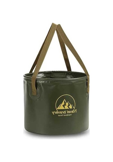 Pazly Yeşil Taşınabilir Piknik Litre Kovası Katlanır Kapasiteli Kamp Hava Depolama Çok Büyük Amaçlı Açık 10 Bu Yeşil