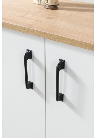 4611 Şile Metal Ayaklı Metal Kulplu 160 Cm Konsol - Yemek Odası Beyaz - Safir Beyaz - Safir