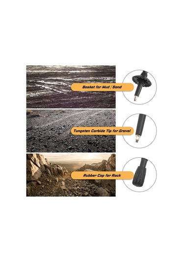 Leezsing Uzun Siyah 5 Bölümlü Alüminyum Trekking Çubuğu - Ultra Hafif, Katlanabilir, 110-130cm - Dağ Yürüyüşü, Tırmanma İçin Çok Renkli