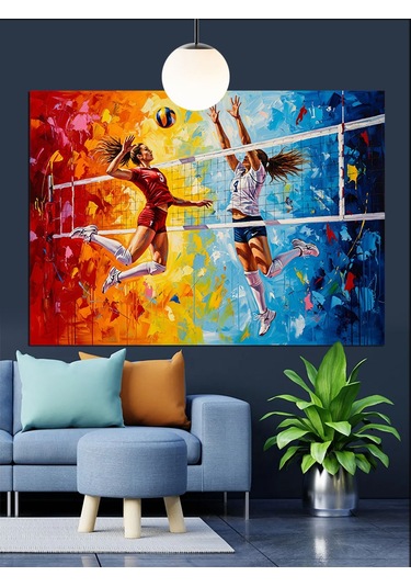 Voleybolcunun Smacı Dekoratif Kanvas - Mdf Ahşap Tablo