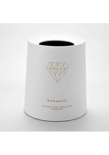 Tongxida 8l Yuvarlak Çift Katmanlı Açık Çöp Kutusu Altın Elmas Oturma Odası Yatak Odası Ofis Diğer