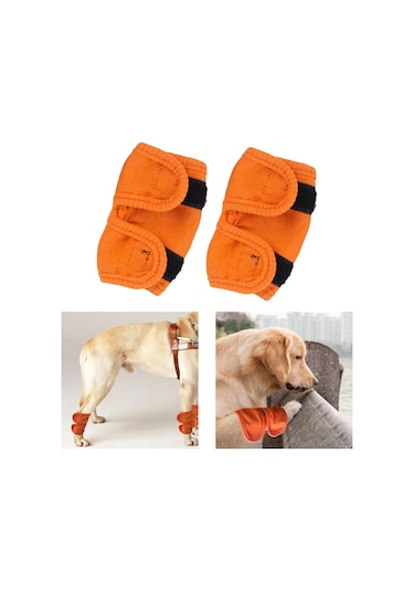 Homyl 2x Pet Diz Pedleri Bacak Desteği Brace Koruyucu Turuncu-l