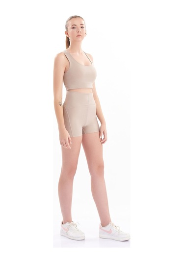 Josejuan Kadın Spor Şort Toparlayıcı Sıkılaştırıcı Yüksek Bel 7500-taş Taş