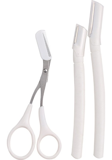 Yifomall 3 Lü Kaş Şekillendirme Seti: Güvenli Mikro Kesimli Tıraş Bıçağı Ve Makas İle Profesyonel Kaş Bakımı