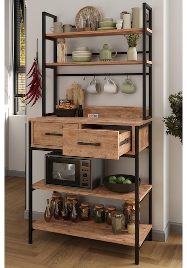 Bofigo Mutfak Standı 2 Çekmeceli 5 Raflı Kahve Köşesi Mutfak Rafı Mutfak Bangosu Vietnam Çam Bofigo Mutfak Standı 2 Çekmeceli 5 Raflı Kahve Köşesi Mutfak Rafı Mutfak Bangosu Vietnam Çam