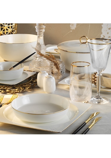 Aryıldız Maria Gold 12 Kişilik 60 Parça Yemek Takımı