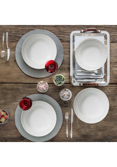 GÜRAL BAHAR DALI 6 ADET 22 cm ÇUKUR TABAK - GOLD