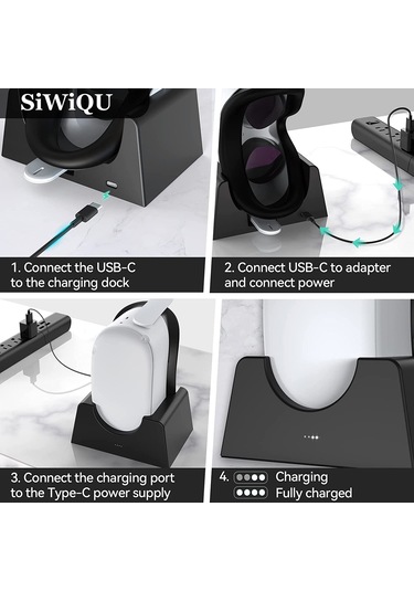 Oculus Quest 2 Vr İçin Şarj Standı Vr Aksesuarları Ana Bilgisayar Depolama Braketi Şarj Standı