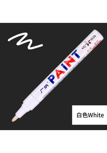 Aubyhe Beyaz Gn-110 Ofis Marker Kalemi - Tamir, Taş, Siyah Kart, İmza Ve Lastik İçin Dayanıklı Renkli Kalem Diğer