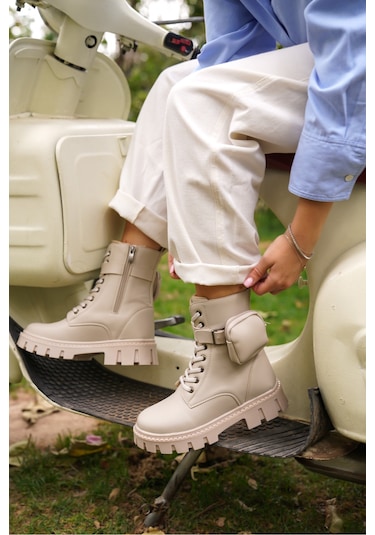 Garantili Alyona Soğuk Geçirmez Kadın Günlük Ortopedik Kışlık Bot Bej