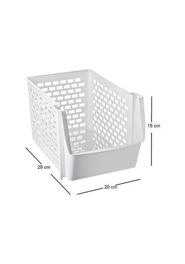 Üst Üste Eklenebilir Banyo Mutfak Rafı 1 Adet Beyaz