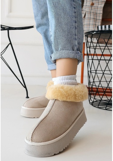 Biçomi Edali Bej Süet Bot Çok Renkli