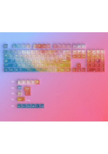 Nebula Bulutu Keycaps Renkli Sisli Mekanik Rgb Klavye Tuş Takımı Blue