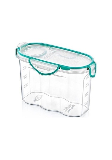 Kilitli Kapaklı Contalı Hava,su Sıvı Geçirmez 1,2 Litre Erzak Saklama Kabı-sa580 Şeffaf