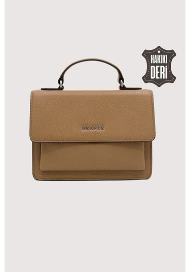 Hakiki Deri Kadın El Çantası Camel Smr9022 Camel
