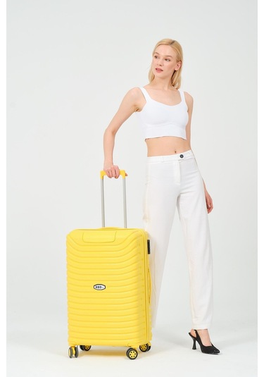 3'lü Set Silikon Kırılmaz Pp Unisex Sarı Valiz Pwvlz005 Sarı