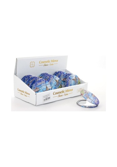 Büro Ev Ofis Personel Hediyesi İçin Taşlı İnce Model İstanbul El Aynası Çok Renkli