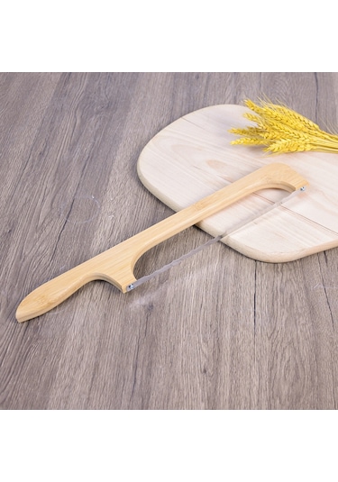 Springsun Ahşap Saplı Paslanmaz Çelik Ekmek Bıçağı - Kolay Dilimleme İçin Dişli Tasarım Ahşap Rengi