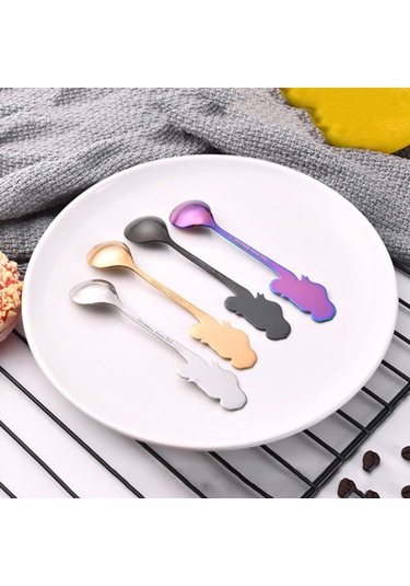 Konesam 304 Çelik Deniz Kızı Desenli Altın Renkli Çay Kahve Kaşığı, Ev Partisi Hediyelik Spoon, Opp Çanta İle Paketli Diğer