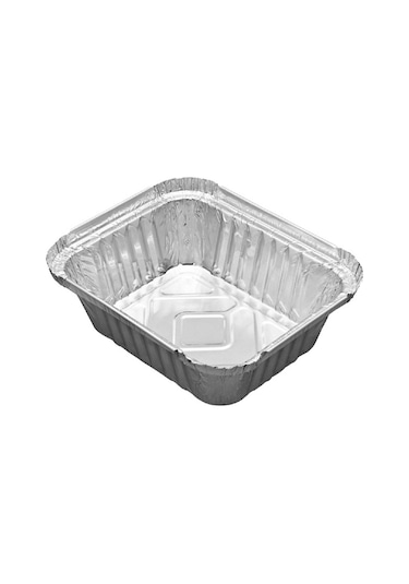 Alüminyum Kap 350Gr Kapaklı 100 Adet Gümüş